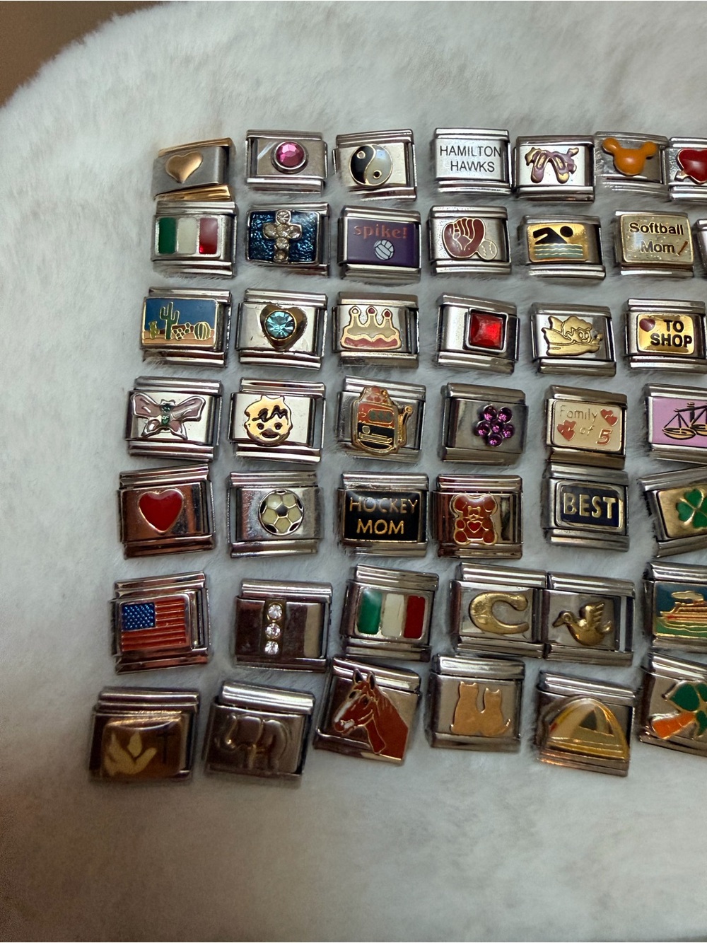 Vintage Y2K Italian Charm Bracelet Link Charms Stainless Steel Silver (2 for $20 - Picture 6 of 8